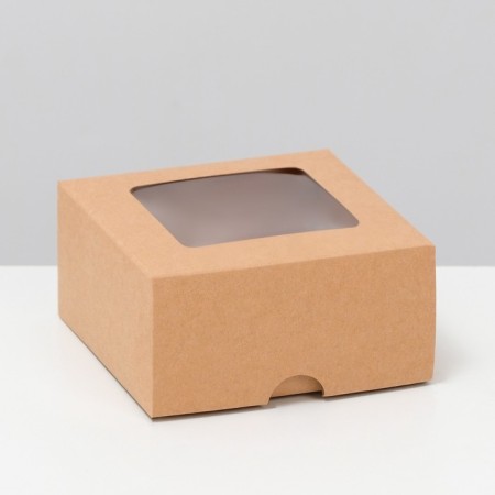 The box is folding, the lid is, with the window, craft, 10 x 10 x 5 cm