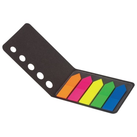 Bookmarks with a sticky edge Brauberg, 42 x 12 mm, neon, 5 colors of 20 sheets-3