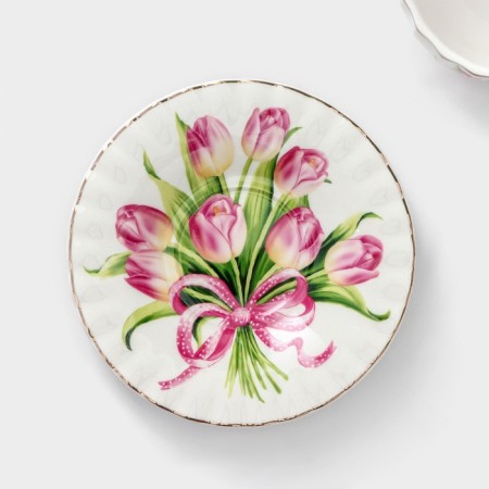 Service Service Spring, 12 objects: 6 mugs 220 ml, 6 saucers d = 15 cm, white color-5