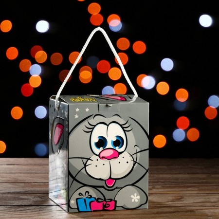 Gift box Cube "Zaychonok", 12 x 12 x 15.5 cm