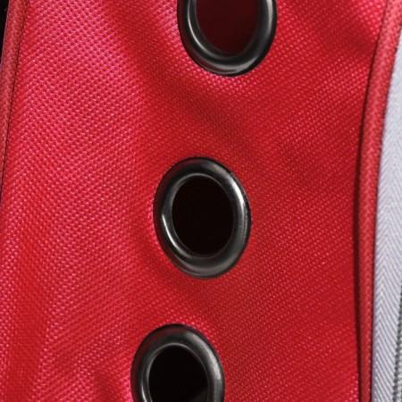 The backpack for carrying animals is transparent, 31 x 28 x 42 cm, red-7