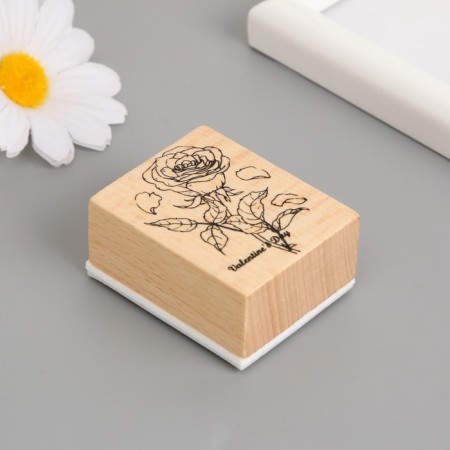 Printing wood, rubber "rose" 5x4x2.5 cm-1