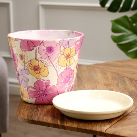 Set of pots Avangard Elegant, 0.3 / 0.8 / 1.7 / 3.2 l, yellow-pink-1