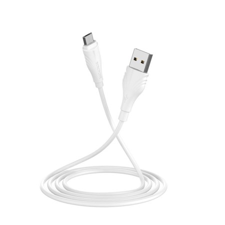 Cable Borofone BX18, microUSB - USB, 2 A, 2 m, PVC braid, white-2