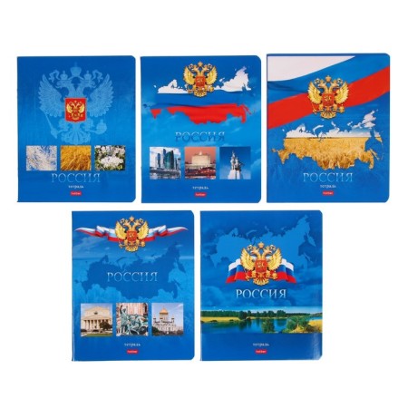 Notebook 48 sheets of Russia "Russia", cardboard cover, mix
