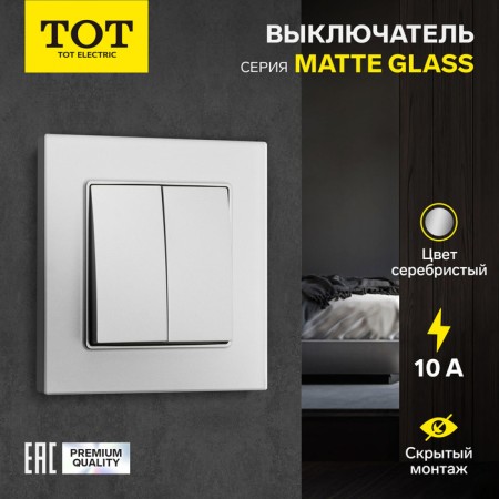 Silent Matt Matte Glass, 10 a, 2 cl., Hidden, glass, silver