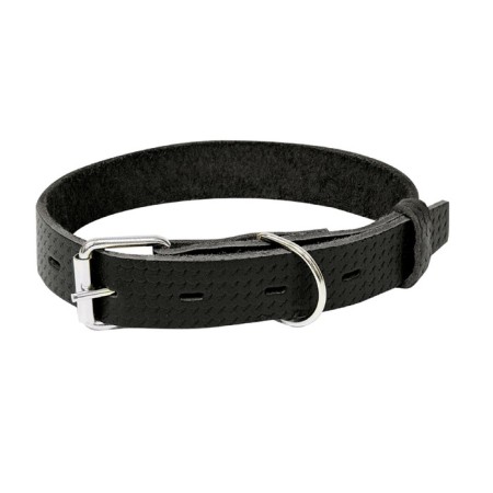 Leather collar with embossing "Zononic", Osh 38-50 x 2.5 cm, mix of flowers