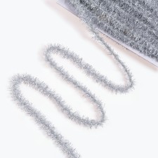 Braid in the form of tinsel silver 1.5 cm, in a package of 24.5 meters