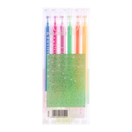 A set of gel pens 6 colors Erichkrause "Paradise Stick Neon" needle node 0.6 mm, neon mix-6