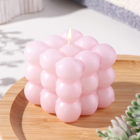 Figure Aromatic candle "Babb cube", 5.5x6 cm, peony