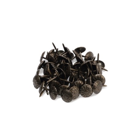 Decorative nails, 11x16 mm, textured, bronze color, in packaging 50 pcs-5