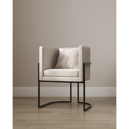 Armchair "Luna", 60 × 64 × 77 cm, cream color, black frame