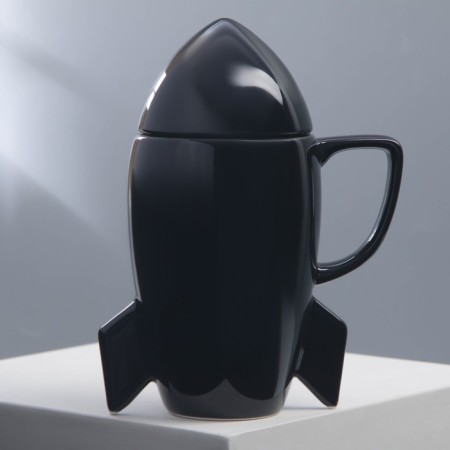 Ceramic mug "February 23", 300 ml, black color-2