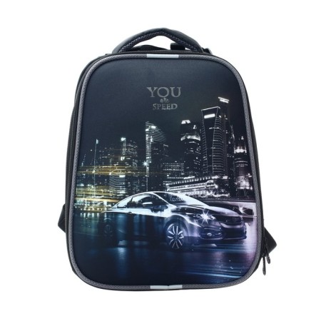 School backpack 38 x 30 x 16 cm, ergonomic back, Stavia "City Auto", multicolor-3