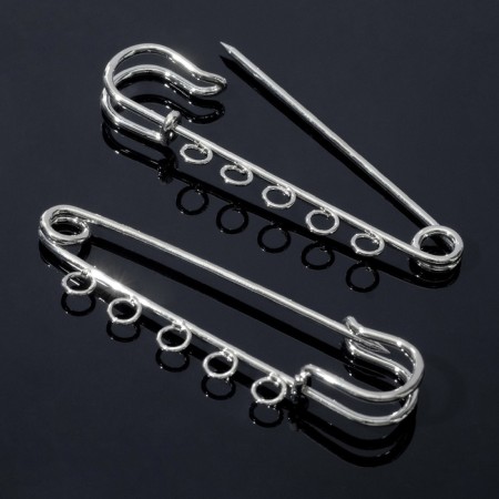 Po-065 pins for pendants, No. 04 (set 2 pcs.) 57 × 5 mm, silver color