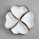 Menzhitsa "Heart", 4 pcs: 300 ml, wooden base, porcelain, Iran