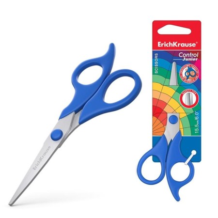 Baby scissors 15.5 cm, Erichkrause Control Junior, with rounded ends of blades, mix-2