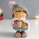 Souvenir Polystone "Girl in a gray hat with a sleeping deer in her hands" 8.5x9x16.5 cm