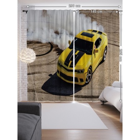 Photostes "Smoke from the car", Saten, size 145x265 cm, 2 pcs-1