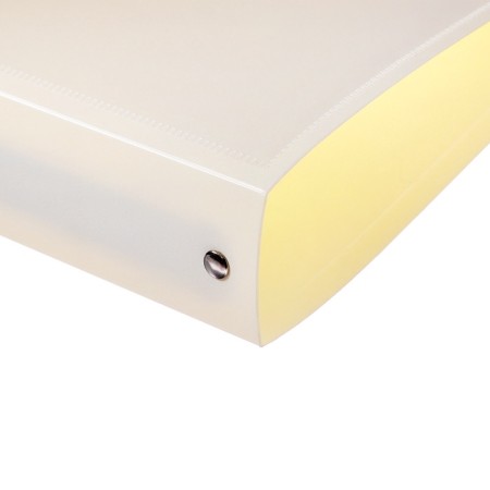 Folder on 4 rings A4, Calligrata, 40 mm, 700 μm, panoramic, with facial pockets, white-3