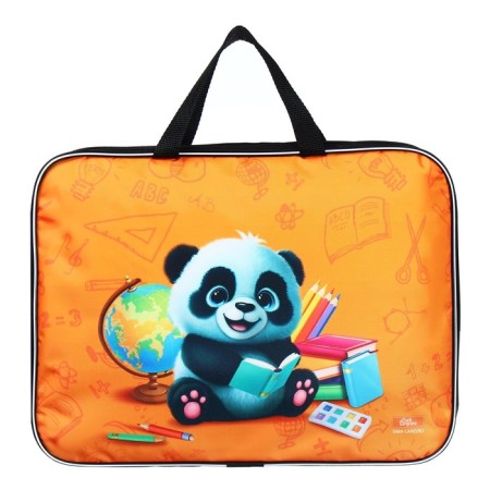 Folder with handles Textile A4, 350 x 270 x 70 mm, calligrata "Panda"-1
