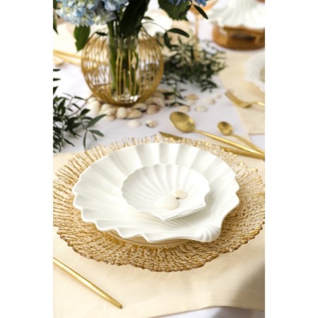 Porcelain dish Magistro "shell", d = 13 cm, white color-6
