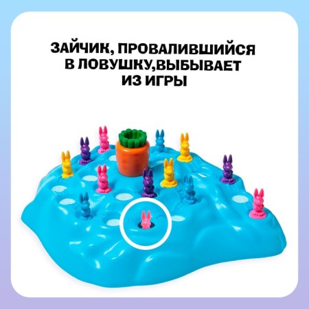 Board game "Eared races. Winter race ”, 2-4 players, 4+-4