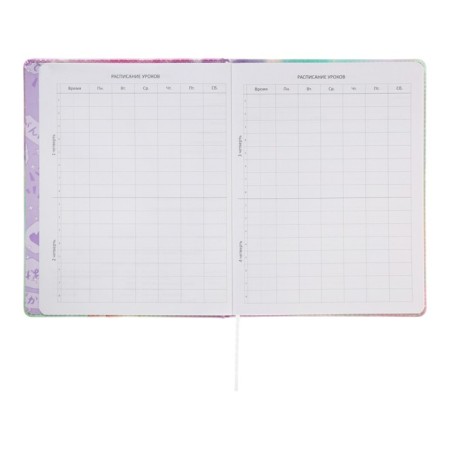 Universal diary for grade 1-11 Girl, solid cover, artificial leather, silk-screen printing, lies, 80 g/m2-5