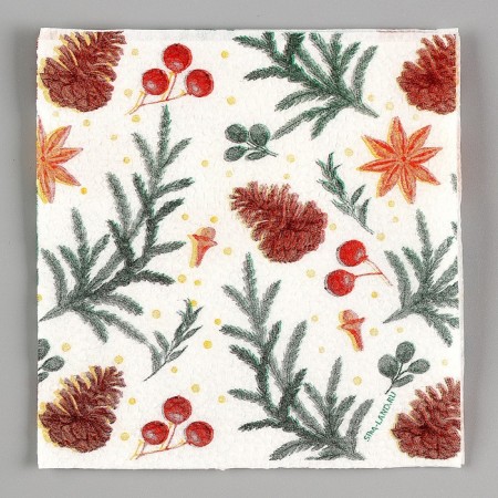 Paper napkins “Happy New Year: cones”, single -layer, 24 × 24 cm, New Year's set 20 pcs.-4