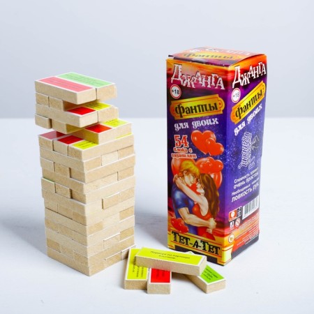 Falling Tower "Tet-A-Tet", Fanta for adults, 54 bars, 18 x 6.5 cm