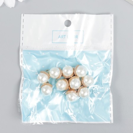 Decor for creativity Plastic "Pearls with a-hofra loop" set 10 pcs 1.4x1x1 cm-3