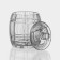 Crystal capacity for honey with a lid, d = 11.2 cm