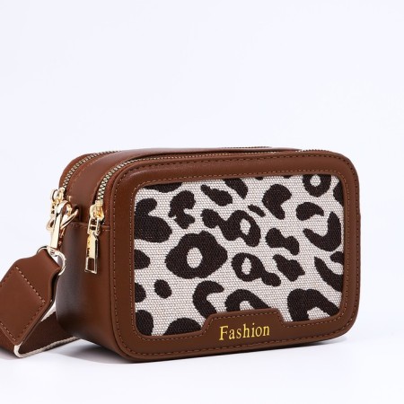 Cross-Bodi Bag on a zipper, brown color-2