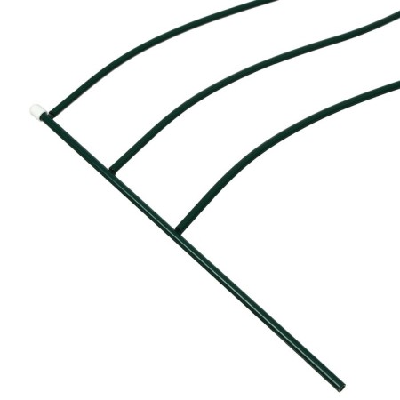 Decorative fence, 45 × 335 cm, 5 sections, metal, green, "flag"-7