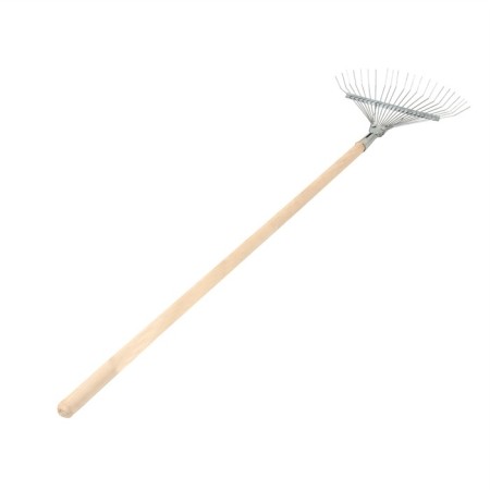 Fan, wire rake, 22 teeth, galvanized, wooden stalk-4