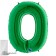 Foil ball 40 "number 0", green color, ind. Packaging