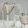 Climber Metal, glass flashlight "openwork corners" White set 2 pcs 26.5x14x14 cm