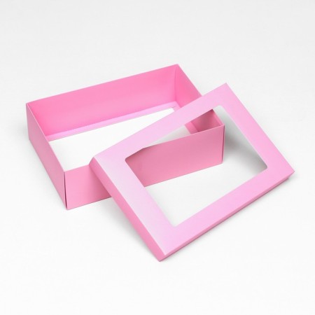 Gift folding box, packaging, "pink", with a window of 30 x 20 x 9 cm-3