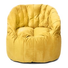 Chelsea chair, size 85x85 cm, velor fabric, yellow color