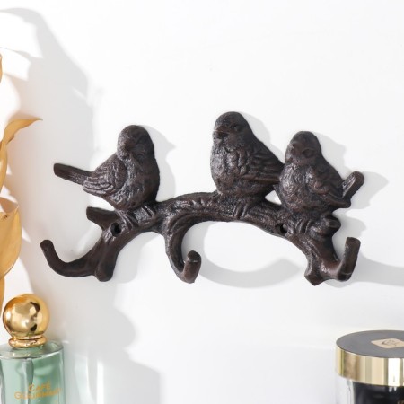 Decorative metal hooks "Three birds on the branch" 23x3.5x10.5 cm-1
