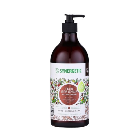 Natural biodegradable shower gel Synergetic coffee and green lime, 750 ml-1