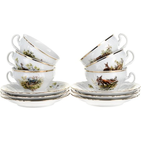 SUMCH "Hunting Stories", a cup of 205 ml with a saucer 155 mm low bernadotte, mix-7