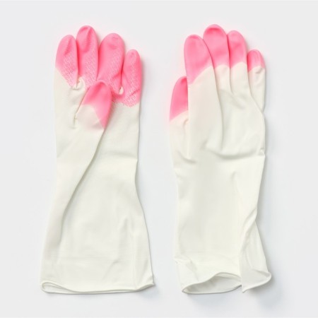 Purple domestic gloves, size L, PVC, protective, super -strength, 70 gr, color mix-2