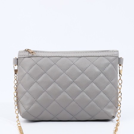 Bag Cross-Bodi with a zipper, gray color