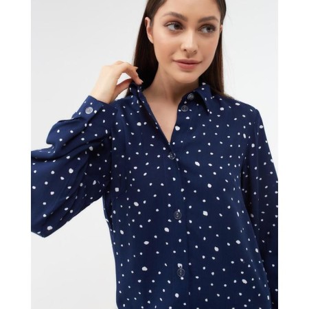 Shirt (shirt) female kaftan “peas”, blue color, size 40-42-2