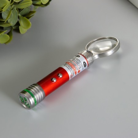 Polar laser magnifier 2.5 cm 3 modes flashes, shines, laser LR44x3 pcs "red" 1.5x2.8x10 cm 10473-1