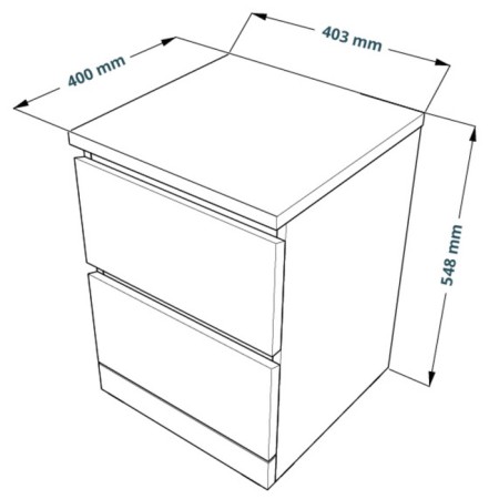 The chest of drawers "Warma 2", 403 × 400 × 548 mm, with two drawers, white color-3