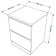 The chest of drawers "Warma 2", 403 × 400 × 548 mm, with two drawers, white color