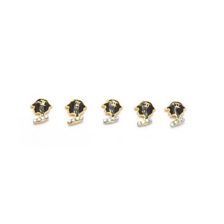 Metal fittings Pole "Chanel Brooch", with rhinestones, 2 pcs