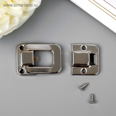 Castle Metal for casket chrome + nails. set 4x2.7 cm